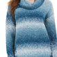 Style & Co Women's Color Block Long Sleeve Turtle Neck T-Shirt Sweater Blue Size PXL