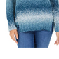 Style & Co Women's Color Block Long Sleeve Turtle Neck T-Shirt Sweater Blue Size PXL
