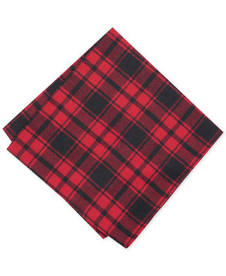 Bar III Men's Seabury Cotton Plaid Pocket Square Red Size Regular