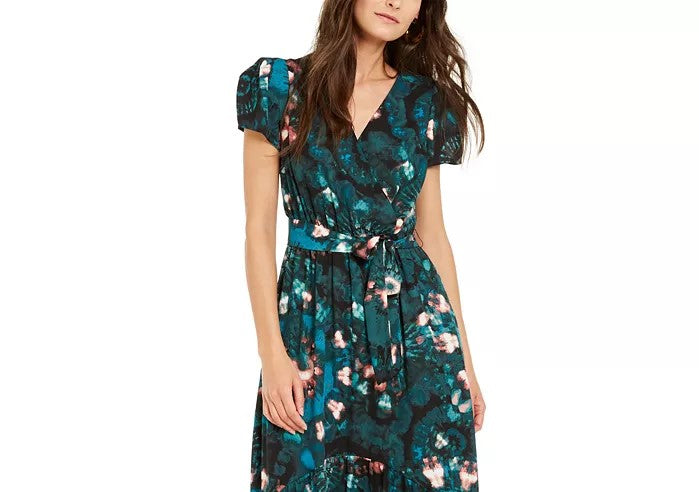 INC International Concepts Women's Puff-Sleeve High-Low Dress Black Size 10