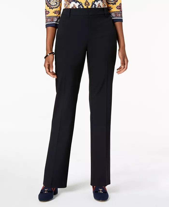 Charter Club Women's Solid Trousers Black Size 10 Petite