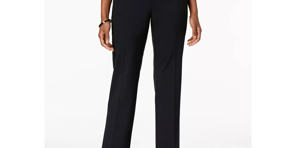 Charter Club Women's Solid Trousers Black Size 10 Petite