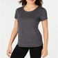 Ideology Women's Mesh Back T-Shirt Gray Size L