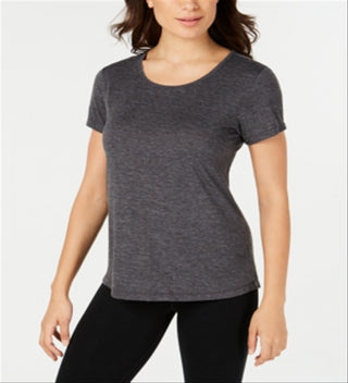 Ideology Women's Mesh Back T-Shirt Gray Size L