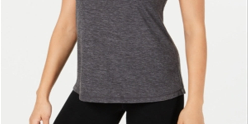 Ideology Women's Mesh Back T-Shirt Gray Size L