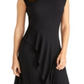 Rachel Roy Women's Ruffled Asymmetrical Midi Dress Black Size XXL