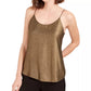 Bar III Women's Chiffon Metallic Foil Top Gold Size X-Large