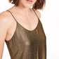 Bar III Women's Chiffon Metallic Foil Top Gold Size X-Large