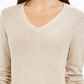 Charter Club Women's Marled V Neck Sweater Beige Size Petite Small