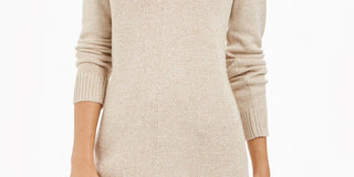 Charter Club Women's Marled V Neck Sweater Beige Size Petite Small