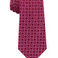 Calvin Klein Men's Lattice Medallion Silk Business Neck Tie Red Size Regular
