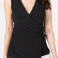 Alfani Women's Asymmetrical Wrap Top Black Size 2XL