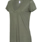Alternative Women's Melange Burnout Slinky V Neck Jersey Green Size Small