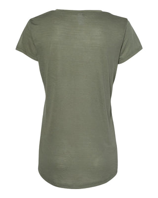 Alternative Women's Melange Burnout Slinky V Neck Jersey Green Size Small