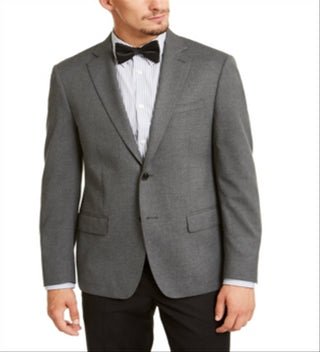 Calvin Klein Men's Single Breasted Stretch Heather Slim Fit Stretch Suit Separate Gray Size 42