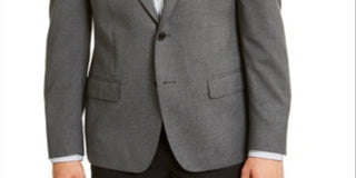 Calvin Klein Men's Single Breasted Stretch Heather Slim Fit Stretch Suit Separate Gray Size 42