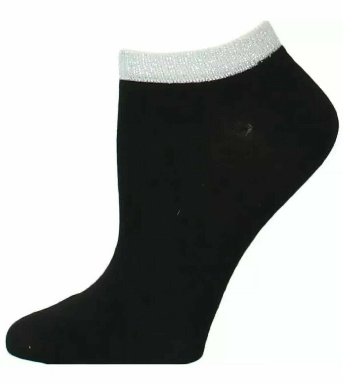 INC International Concepts Women's Metallic Knit Casual Ankle Socks Black Size 9-11