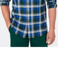 Club Room Men's Stretch Brushed Cotton Plaid Flannel Shirt Blue/Red Size Small