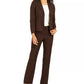 Le Suit Women's Two Button Pant Suit Brown  Size 4 Petite
