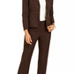 Le Suit Women's Two Button Pant Suit Brown  Size 4 Petite