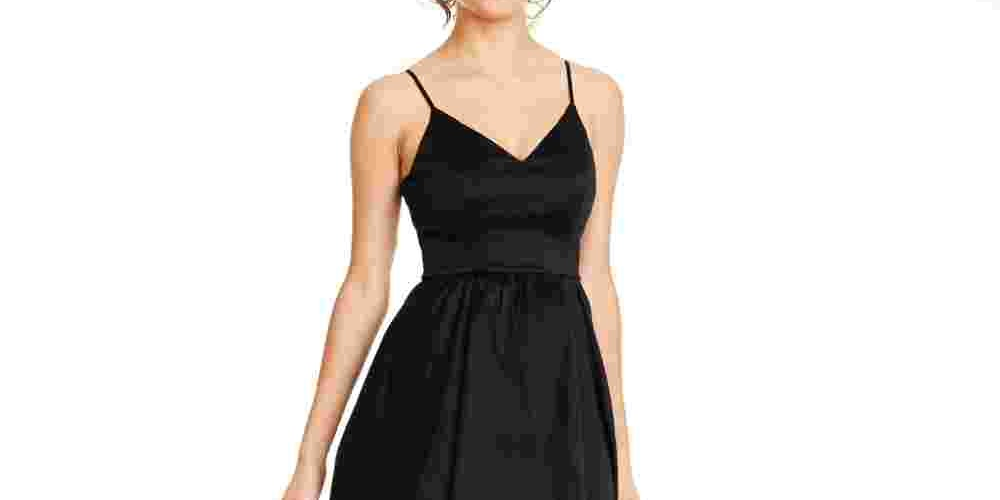 B Darlin Juniors' High-Low Dress Black Size 7/8