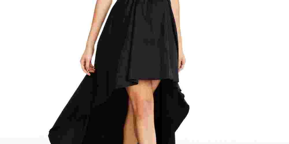 B Darlin Juniors' High-Low Dress Black Size 7/8