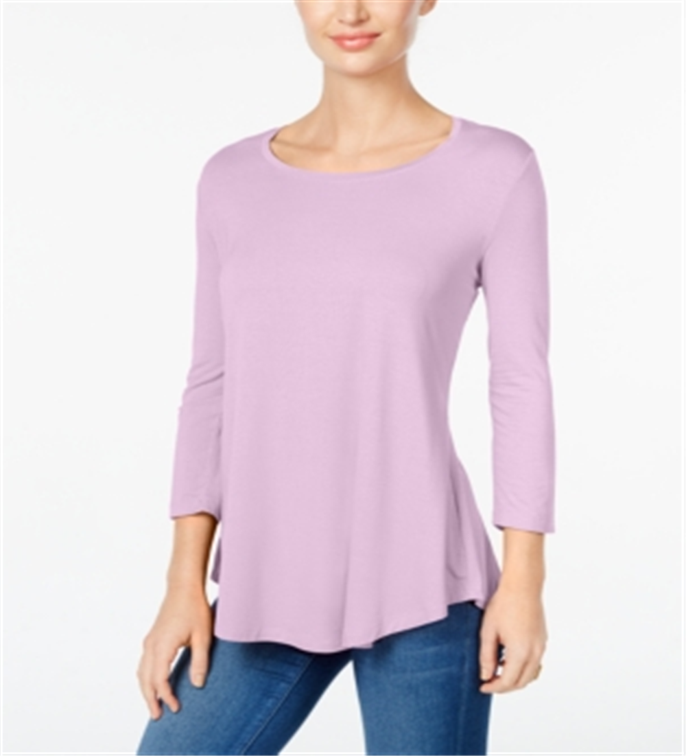JM Collection Women's Scoop Neck Top LilaC Size Petite
