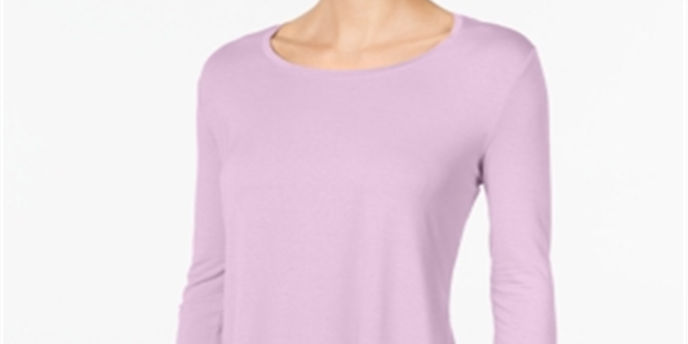 JM Collection Women's Scoop Neck Top LilaC Size Petite