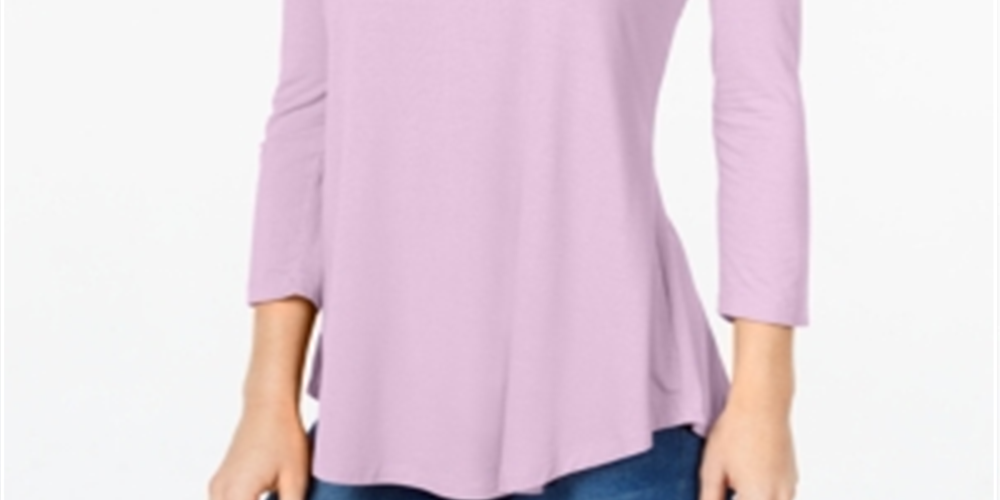 JM Collection Women's Scoop Neck Top LilaC Size Petite