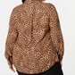 Charter Club Women's Plus Animal-Print Shirt  Beige Size 0X