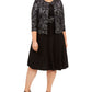 Jessica Howard Women's Long Sleeve MIDI Dress Black Size 18W