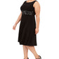 Jessica Howard Women's Long Sleeve MIDI Dress Black Size 18W
