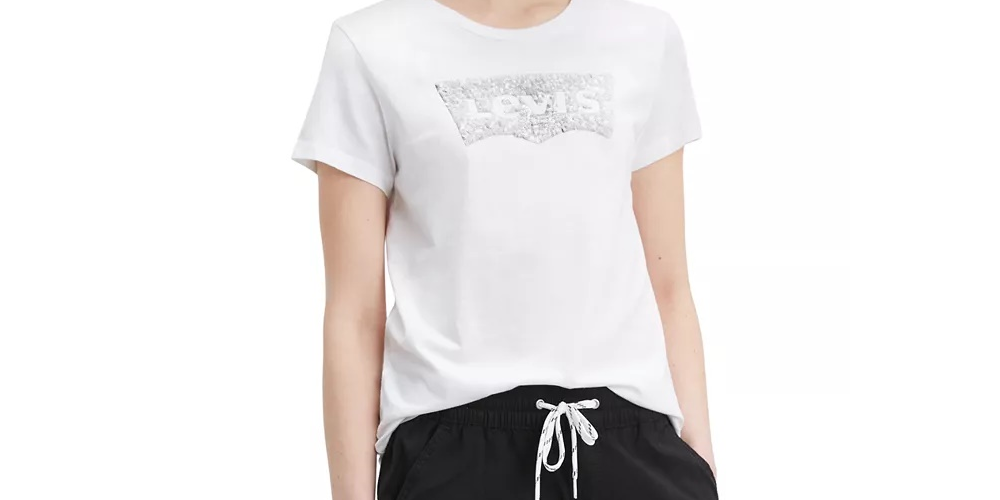 Levi's Women's Perfect Logo Short Sleeve Crewneck T-Shirt Black Size X-Large