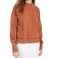 Hippie Rose Juniors' Mock-Neck Sweatshirt Brown Size Large