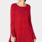 Alfani Women's Ribbed Tunic Sweater Red Size Small