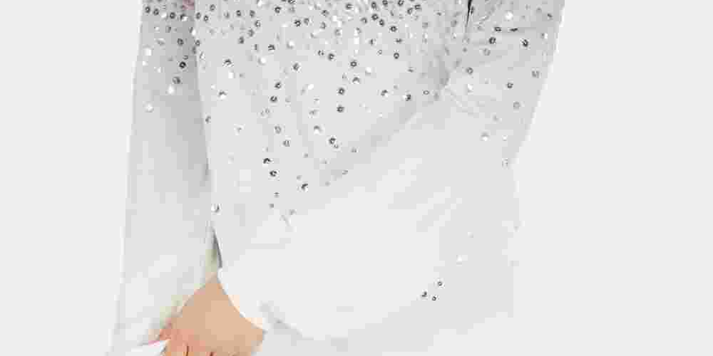 INC International Concepts Women's Sequined Sweatshirt  WhiteSize Small