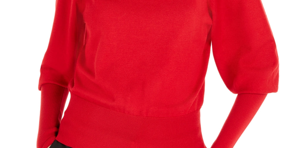 BCX Juniors' Buttoned Turtleneck Sweater Red Size X-Large