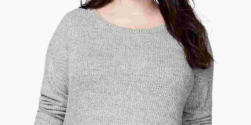 Rachel Roy Women's Trendy Plus Size Zip-Hem Top Gray Size 3X