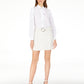 INC International Concepts Women's Petite Tweed Mini Skirt White Size 4 Petite