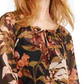 INC International Concepts Women's Smocked Peasant Top Black Size Small