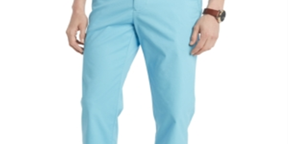 Tommy Hilfiger Men's Th Flex Stretch Custom Fit Chino Pant Blue Size 33X32