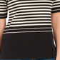 Karen Scott Women's Striped Elbow-Sleeve Top Beige Size Small