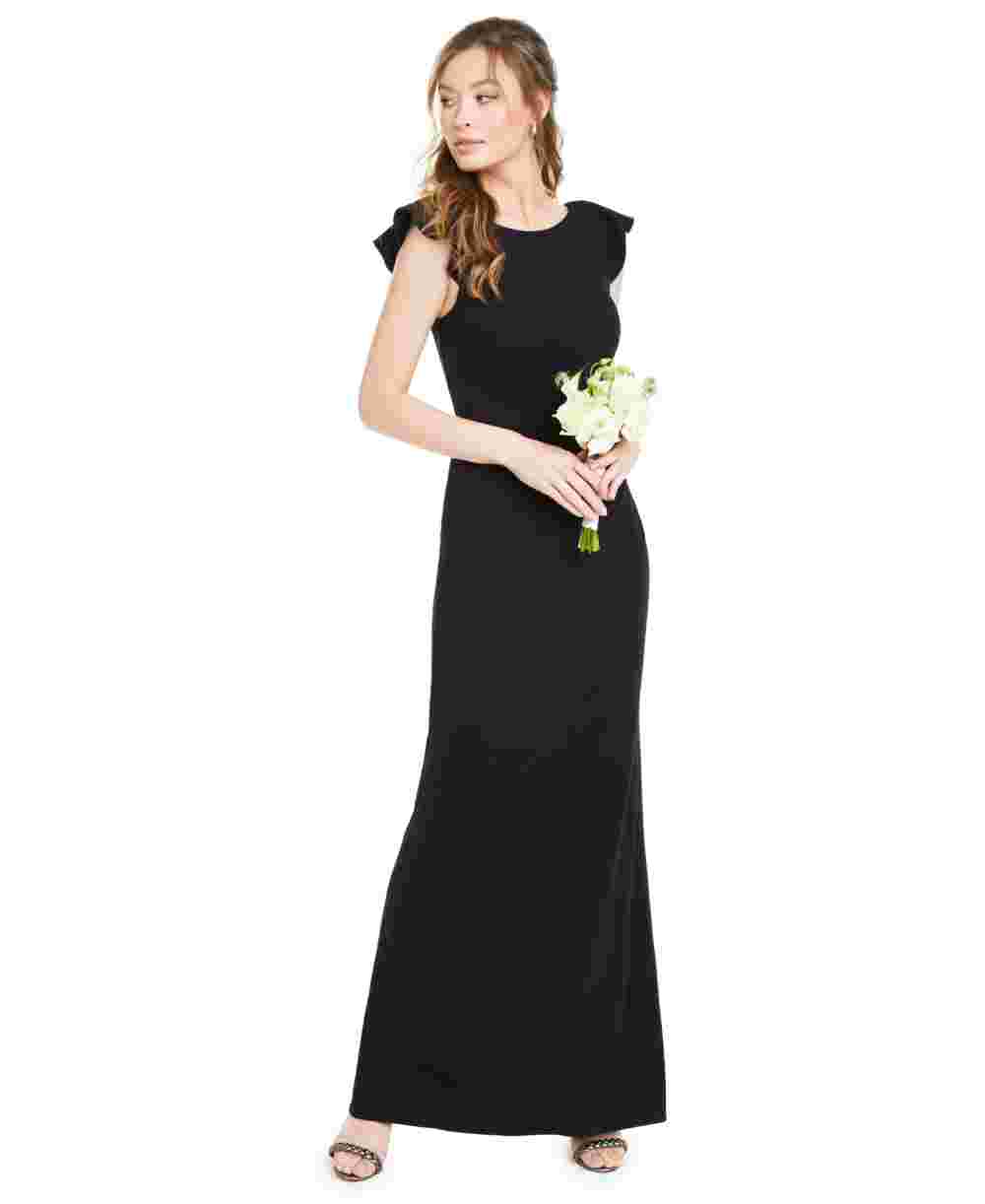 Adrianna Papell Women's Zippered Cap Sleeve Jewel Neck Maxi Fit + Flare Evening Dress Navy Size 14