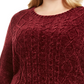 Karen Scott Women's Plus Size Cable-Knit Chenille Sweater Red Size 3X