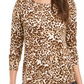 Style & Co Women's Animal Print Top Brown Size X-Large