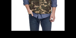 Weatherproof Men's Jacket Camo-Print Pebble-Fleece Vest Green Size X-Large