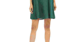 Robbie Bee Women's Sleeveless Cowl Neck Above The Knee Fit + Flare Evening Dress Green Size 14 Petite