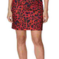 Betsey Johnson Women's Zippered Printed Short Sleeve Jewel Neck Short Sheath Party Dress Red /Black  Size 8