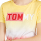 Tommy Hilfiger Women's Logo Graphic Short Sleeve Crew Neck T-Shirt Top -Black/White Size XX-Large