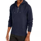 INC  International Concepts Men's Pieced Quarter Zip Hoodie Blue Size Small